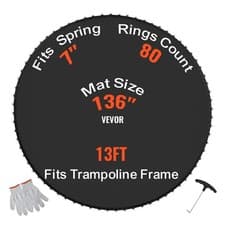 Image of VEVOR Replacement Trampoline Mat Fits 13ft Frame 80 V-Rings 7" Spring Length