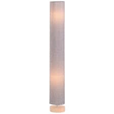 Image of Grey Wooden Base Floor Lamp with Linen Shade, 120H cm, Modern Design