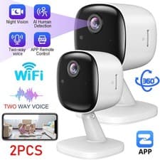 Image of 2pcs 1080P 2K 3MP Indoor Camera House Security Camera, Wifi Camera, 2-WAY VOICE