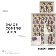 Image of Pair Lined Eyelet Floral or Circle Retro Thick Cotton Curtains +Tie Backs