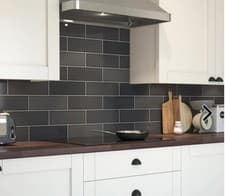 Image of BRAND NEW Wickes Soho Carbon Black Ceramic Wall Tile - 300 x 100mm