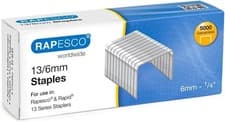 Image of Rapesco S13060Z3 Type 13/6 mm Galvanised Tacker Staples, Pack of 5000 13/6mm