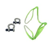 Image of Recovery Tow Strap with Shackles Heavy Duty 6M 12 Ton (Hi Vis Car Van Truck)