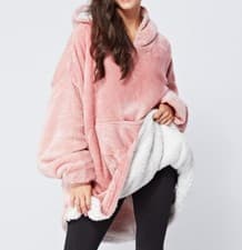 Image of Plush Sherpa Fleece Oversized Wearable Blanket Hoodie Loungewear Unisex One Size