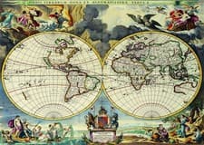 Image of Vintage World Map Wall Art Poster � Antique Style D�cor Fine Art Print