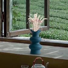 Image of Ceramic Vase Artistic Vase Frosted Elegant Solid Color Modern Decorative Vase