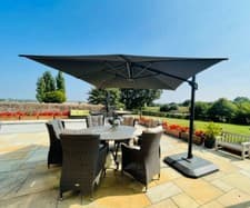 Image of Garden Hanging Parasol 3m SQUARE Sun Shade Patio Umbrella Cantilever