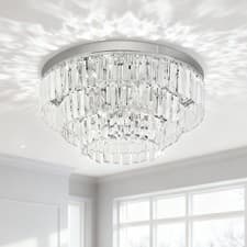 Image of HOMCOM Crystallite Ceiling Light Modern Chandelier w/ 7 E14 Fittings Bedroom
