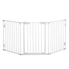 Image of Pet Safety Gate 3 Panel Playpen Metal Fence Walk Through Door White L180 cm