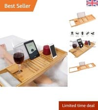 Image of 100% Natural Bamboo Bath Caddy - Fits Most Baths & Holds All Essentials