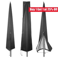 Image of Large Heavy Duty Garden Parasol Cover Patio Umbrella Waterproof Black Protection