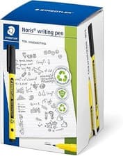 Image of 50 x Staedtler Handwriting Pen Black Ink Medium Nib Noris 307 for School Office
