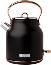 Image of Haden Heritage 1.7L Black Kettle - Cordless 3KW Fast Boil Kettle, Removable Filt