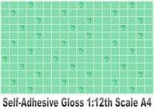 Image of Dolls House Wallpaper Stick-on Self-Adhesive Gloss Green Rose Tiles Landscape