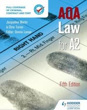Image of AQA Law for A2 Fifth Edition by Martin  & Turner, Editor Lanser (2014)