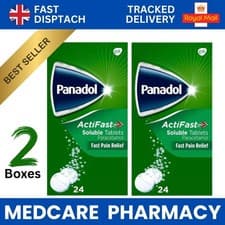 Image of Panadol Actifast SOLUBLE Tablets - 2x24 Tablets | Pain Relief | 2 BOXES!