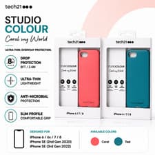 Image of Tech21 iPhone SE 2022/SE 2020/7/8/6S Case Slim Shockproof 8ft Drop tested Cover