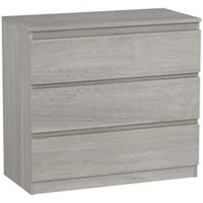 Image of HOMCOM Chest of Drawers, 3 Drawer Storage Cabinet Unit for Bedroom, Grey