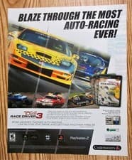Image of TOCA Race Driver 3 Xbox PS2 PC 2005 Vintage Racing Video Game Print Ad/Poster 