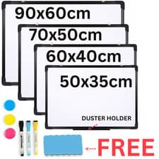 Image of MAGNETIC WHITEBOARD SMALL LARGE WHITE BOARD DRY WIPE NOTICE OFFICE SCHOOL HOME