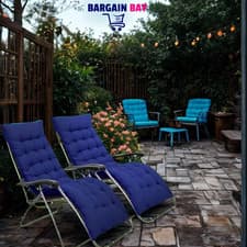 Image of Outdoor Zero Gravity Garden Chair Set of 2 Recliner Sun Lounger Padded Cushions
