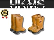 Image of Warrior Tan Lined Rigger Boots, Steel Toe Cap, Anti Static, Comfortable, Durable