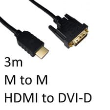 Image of HDMI 1.4 (M) to DVI-D (M) 3m Black OEM Display Cable