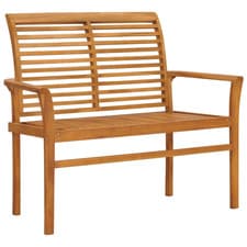 Image of Garden Bench 112 cm Solid Teak Wood Garden Patio Outdoor Summer Furniture