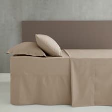 Image of Catherine Lansfield 180TC Easy Iron Percale Fitted Sheet Or Pillowcases Natural
