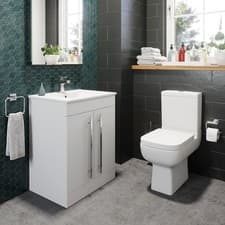 Image of Close Coupled Toilet & Artis Vanity Unit 600mm Bathroom Suite White