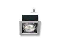 Image of Aurora Lighting 240V GU10 Adjustable Single Halogen Square Downlight Silver