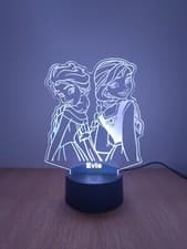 Image of 3D LED night lamp - Frozen Elsa & Anna