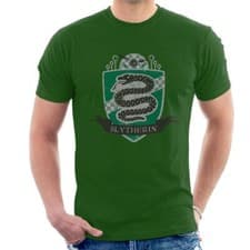 Image of All+Every Harry Potter Slytherin Quidditch Distressed Shield Men's T-Shirt