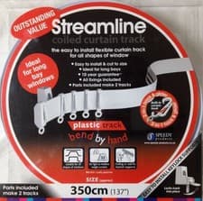 Image of Streamline PVC plastic curtain track 3.5 meter(350cm) coil with fittings, bay…