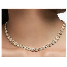Image of Swarovski White Crystal Necklace Angelic Choker Gold-Tone  5505468
