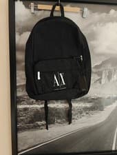Image of BNWT 🔥 Armani Exchange Embroidered Backpack Bag. Black And White. RRP £120.00.