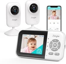 Image of Video Baby Monitor with 2 Cameras and Audio 2.8'' Screen, 2 Way Talk, 12