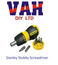 Image of Stanley Multibit Ratchet Stubby Screwdriver & Bits (0-66-358)