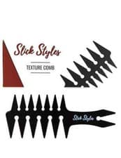Image of Slick Styles Texture Comb Mens Black Wide Tooth Barber Comb Hair Style Styling