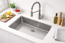 Image of Handmade Stainless Steel Undermount Kitchen Sink 640x440x210cm