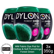 Image of Dylon Washing Machine Fabric Dye Pod, Forest Green, 3 Packs of 350g