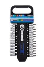 Image of Blue Spot Tools 27 Pce Set METRIC 1/4''D Ratchet Socket & Bit Set 4mm-13mm