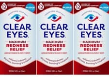 Image of 3 x Clear Eyes Maximum Strength Redness Eye Relief Eye Drops 15ml Bottles