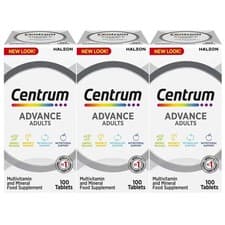 Image of 3 x 100 Tablets Centrum Advance Adults Daily Multivitamin & Mineral Vitamin