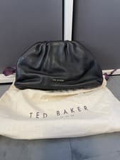 Image of Ted Baker Dorieen Gathered Slouchy Small Leather Crossbody Bag Clutch/Shoulder