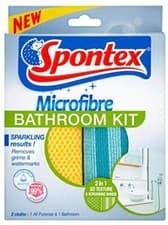 Image of Spontex Microfibre Bathroom Kit (2 Cloths)