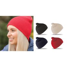 Image of Result Winter Essentials Cotton knitted beanie hat - Double thickness, Full size