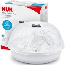 Image of NUK Micro Express Plus Microwave Baby Bottle Steriliser 4 Min 4 Bottles UK