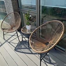 Image of 2 Seater Rattan Bistro Set Chairs Coffee Table Outdoor Patio Garden Furniture