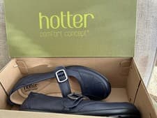 Image of Hotter Women's Carousel Leather Shoes UK Size 5 BNIB - Petrol Blue
